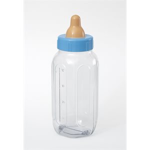 Blue baby bottle bank 11in