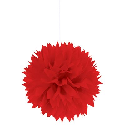 Red fluffy decorations 16in 3pcs 