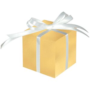 100 boîtes cadeaux carrées dorées