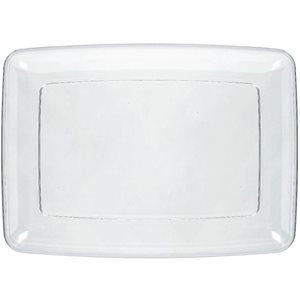 Clear plastic serving tray 8x11in