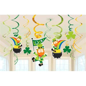 12 décorations en tourbillons St. Patrick