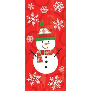 Red snowman cello gift bags 20pcs