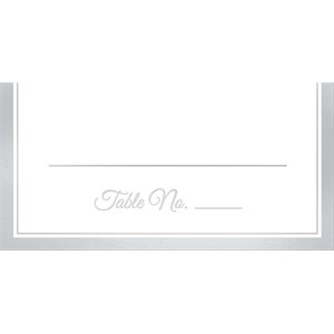 Place cards with silver trim 2x4in 50pcs