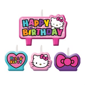 4 chandelles de fête Hello Kitty