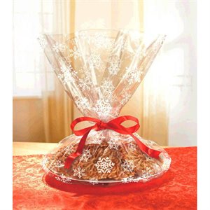 Snowflake on clear cello bags 18in 6pcs