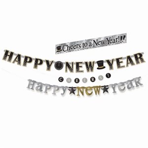 New Year banners 4pcs