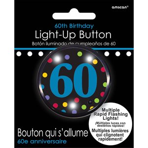 60th birthday light up button