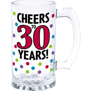 30th birthday glass tankard 15oz