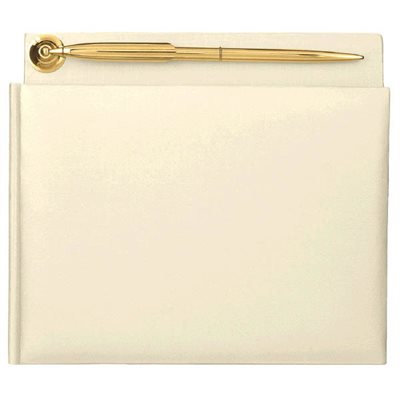 Cream guest book with gold pen