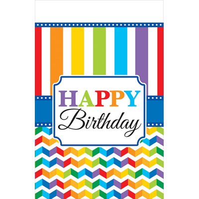 Bright Birthday plastic table cover 54x102in