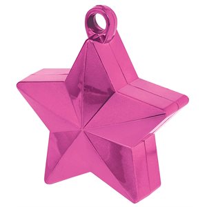Hot pink star shaped balloon weight