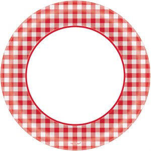 Gingham picnic plates 8.5in 40pcs
