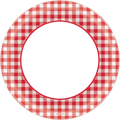Gingham picnic plates 10in 40pcs