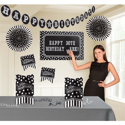 Black & white customizable room decorating kit 11pcs