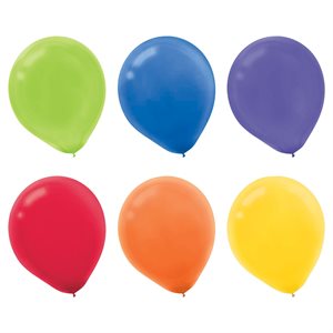 Asst coloured latex balloons 5in 50pcs