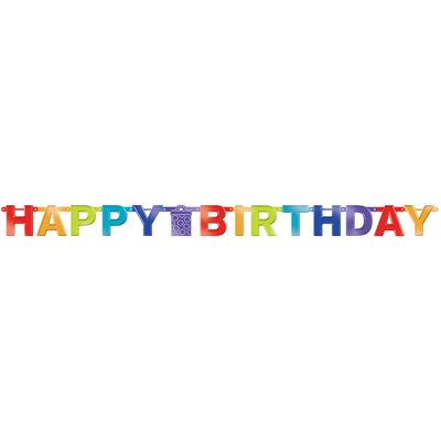 Rainbow happy b-day foil jointed letter banner