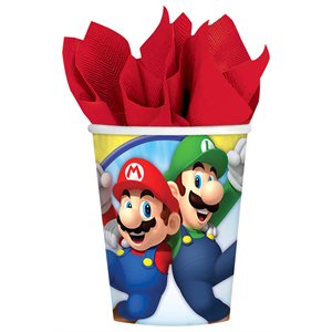 8 gobelets 9oz Super Mario
