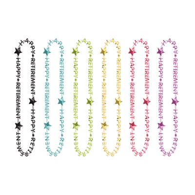 Happy Retirement bead necklaces 6pcs
