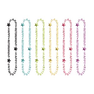 Happy Retirement bead necklaces 6pcs