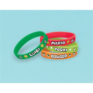4 bracelets en silicone Super Mario