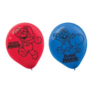 Super Mario latex balloons 12in 6pcs