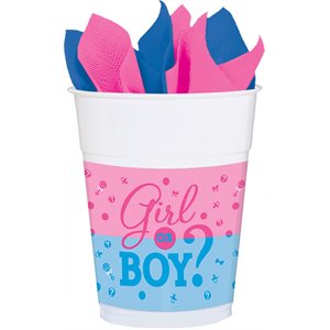 Girl or Boy plastic cups 16oz 25pcs