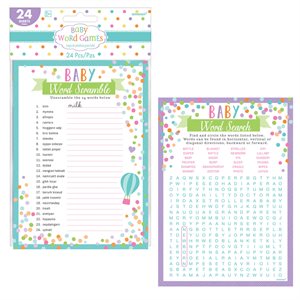 Baby Shower word games 24pcs