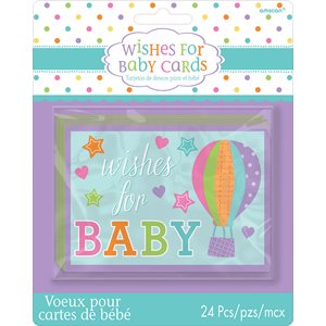 24 cartes vœux pour bébés Shower de Bébé