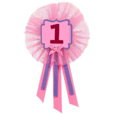 1st b-day pink award ribbon