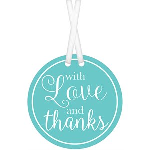 Robin’s egg blue with love & thanks tags 25pcs