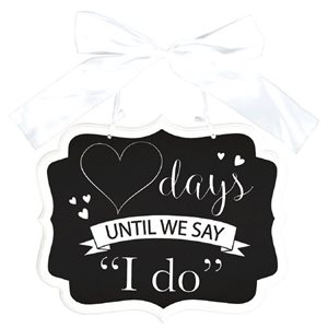 Countdown until we say I do sign with white bow