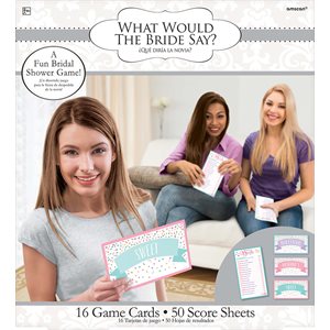 Bridal Shower what would the bride say game 66pcs