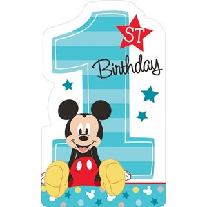 8 invitations Mickey 1re anniversaire