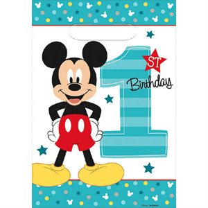 8 sacs surprise Mickey 1re anniversaire