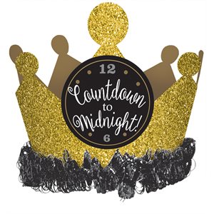 New Year countdown to midnight mini gold crown