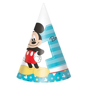 8 chapeaux de fête Mickey 1re anniversaire