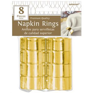 Gold round napkin rings 8pcs
