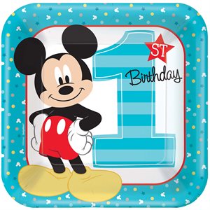 Mickey’s Fun To Be One square plates 9in 8pcs