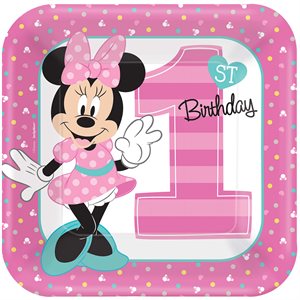 Minnie’s Fun To Be One square plates 9in 8pcs