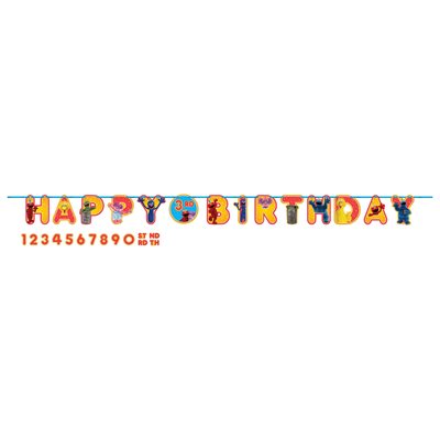Bannière lettres jointes happy birthday & ajouter-l’âge Sesame Street