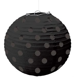 Black mini paper lanterns with metallic dots