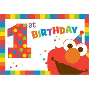 8 invitations Sesame Street 1re anniversaire