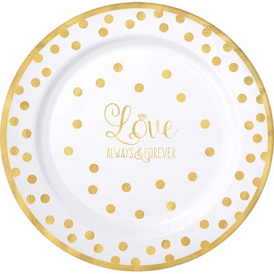 Sparkling Wedding plastic plates 10.25in 10pcs