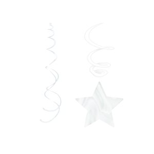 30 décorations en tourbillons étoiles blanches