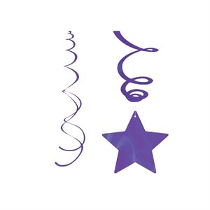 Purple star swirls decorating kit 30pcs