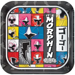 Power Rangers Ninja Steel square plates 7in 8pcs