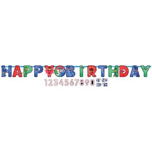 PJ Masks happy birthday & add-an-age jointed letter banner