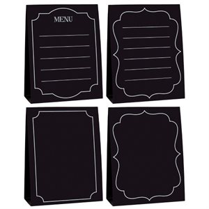 4 cartes pour menus tableau noir