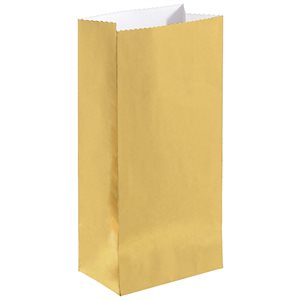 Gold foil paper bags 6.5x3x2in 12pcs