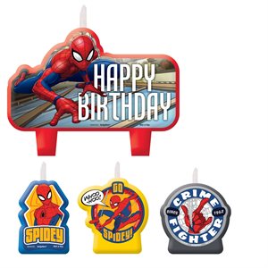 4 bougies de fête Spider-Man